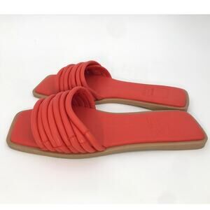 Dolce Vita Clear Orange Vegan Leather NYX Flat Slide Sandal Size 7